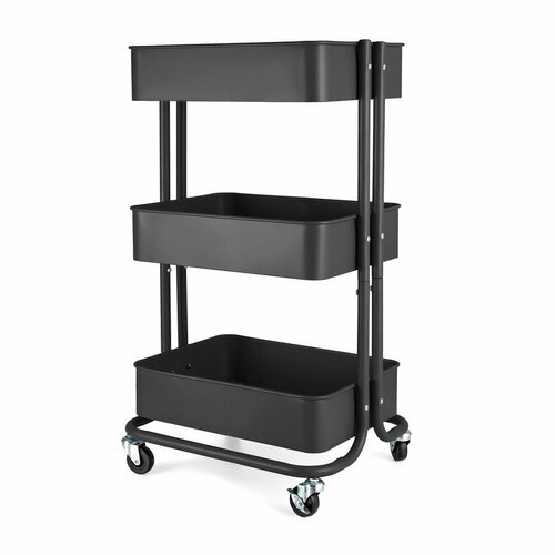 Compactor Kopalni voziček s kolesi Grena, 3police, 43 x 34,8 x 75 cm, črna