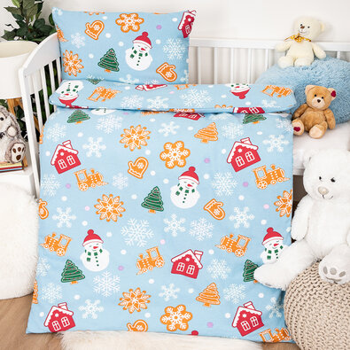 4Home Sweet Winter flanel gyerek ágyneműhuzat kiságyba, 100 x 135 cm, 40 x 60 cm