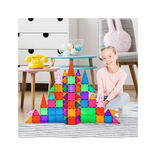 PicassoTiles magnetická stavebnica 101 ks, základné stavebné bloky