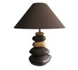 Stolná lampa Brown stones, hnedá, 48 cm