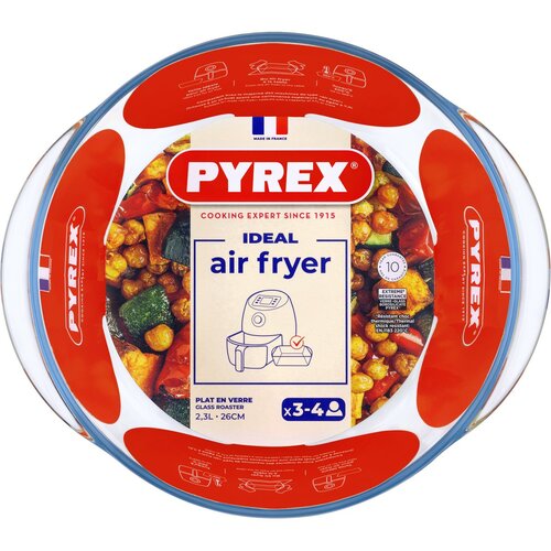 Pyrex Vas rotund din sticlă pentru cuptor, 2,3 l,26 x 23 x 8 cm