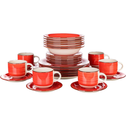 Banquet 30-dielna jedálenská súprava Spiral ​Red