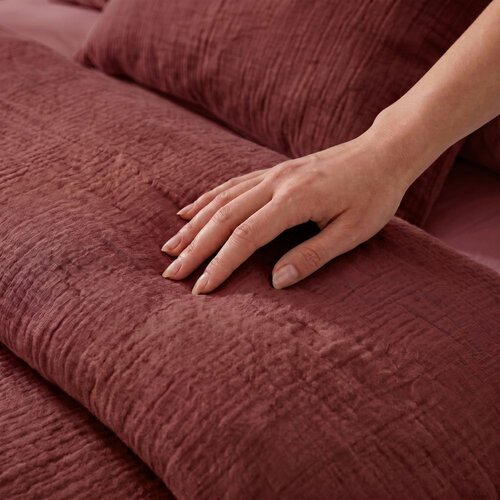 Kvalitex Mušelínové obliečky, bordová, 140 × 200cm, 70 × 90 cm