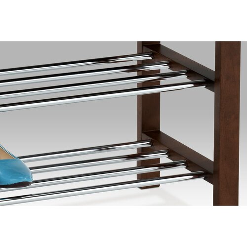 Banc pentru încălțăminte 2 nivele, maro, 80 x 30 x 49 cm