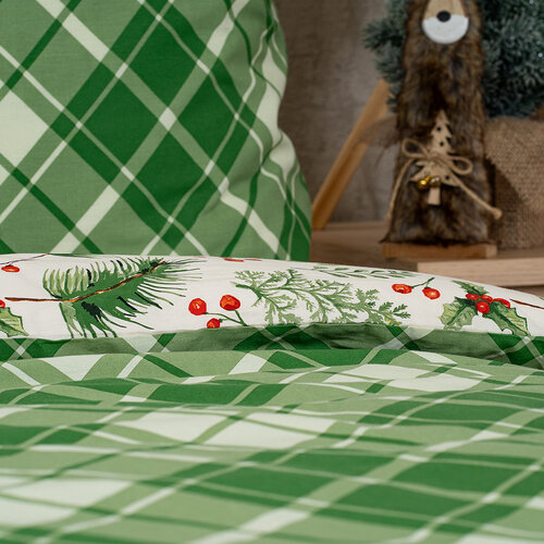 Lenjerie de pat din bumbac 4Home Scotch verde ,140 x 200 cm, 70 x 90 cm