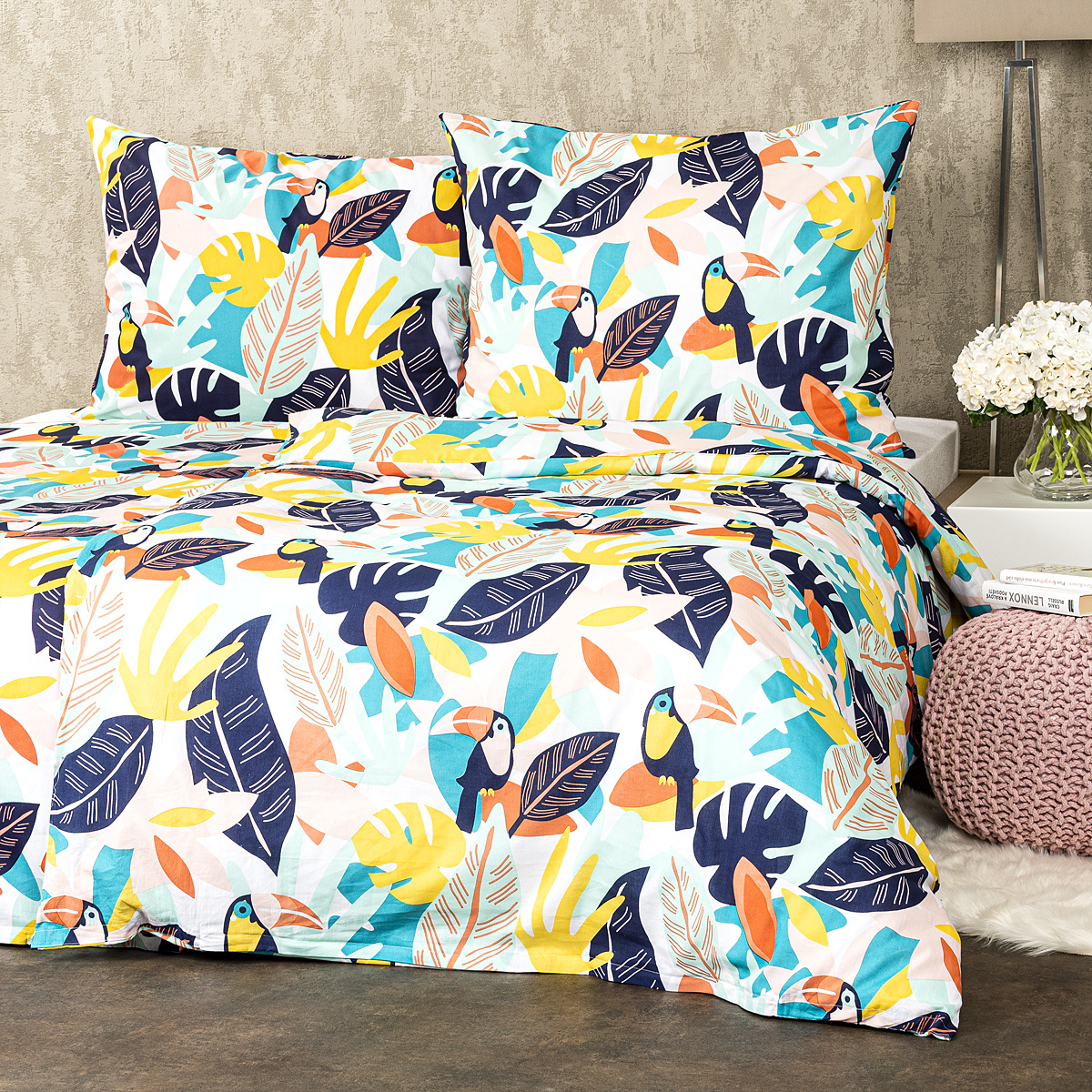 Lenjerie bumbac 4Home Toucan, 220 x 200 cm, 2 buc. 70 x 90 cm