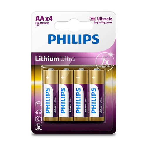 Philips baterije AAA 1,5 V Lithium Ultra, 4 kos