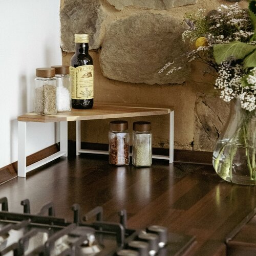 Wenko Louisa Acacia kotna polica, 1 polica, 30 ×30 × 15 cm