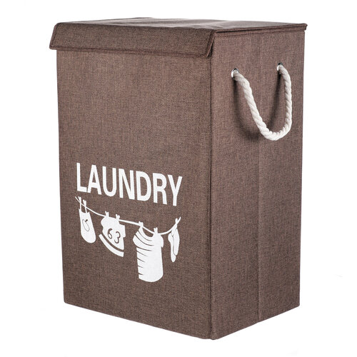 Кошик для білизни з полотна LAUNDRY 40 x 30 x 60см, коричневий