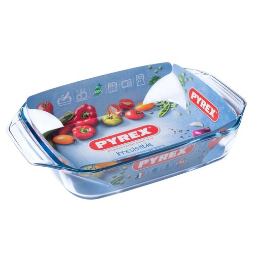 Pyrex üveg sütőedény 4 l, 39 x 25 x 7 cm, 39 x 25x 7 cm