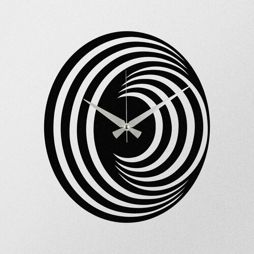 Nástěnné hodiny Circles  S017 Black, 48 x 48 cm