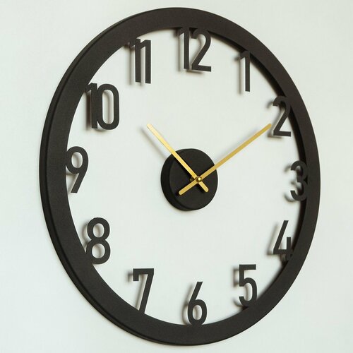 Ceas de perete Stroke APS115, Black, 48 x 48 cm