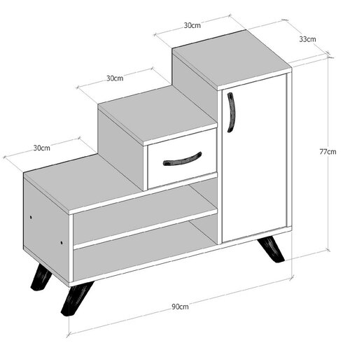 Dulap pentru pantofi Retro Sonoma Oak and White