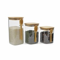 Set de recipiente Maxxo din sticlă Bamboo culingură, 3 buc.
