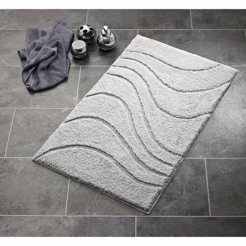RIDDER 729807 La ola Badematte mit Anti-Rutsch-Beschichtung, 55 x 50 cm, grau