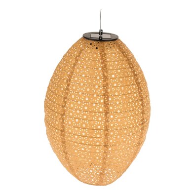 Textilní vekovní lampion se solárním LED světlem, 25 cm, oranžová