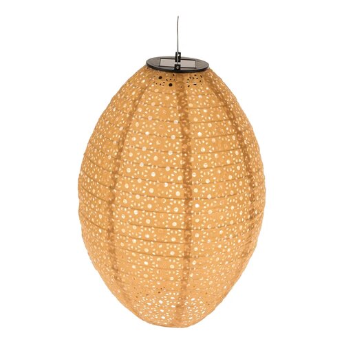 Textilní lampion se solárním LED světlem, 25 cm,oranžová