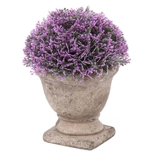 Floare artificială în ghiveci din beton, violet