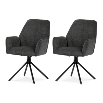 Esszimmerstuhl-Set mit Rückstellmechanismus HC-522 GREY2, 2 Stück