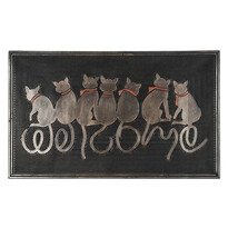 Venkovní rohožka Sedící kočky, 45 x 75 cm