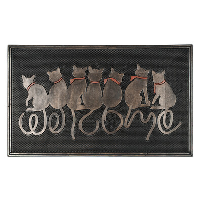 Wewnętrzna wycieraczka Siedzące koty, 45 x 75 cm