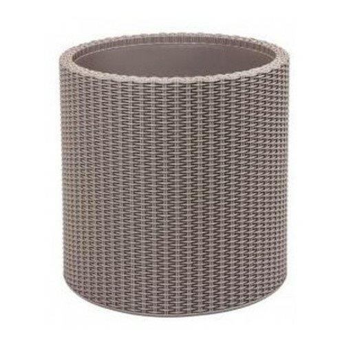 Keter Übertopf Cylinder Planter S Beige, 7 l, 28 x 28 x 28,3 cm