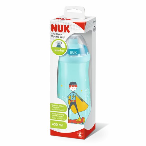 NUK First Choice Fľaša Sports Cup 450 ml, modrá