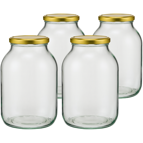 Browin Set of 4 preserving jars with twist lids, 4l
