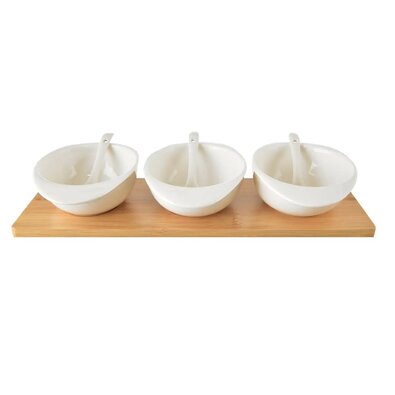 Orion Serving set of bowls with spoon and trayWhiteline, 3 pcs