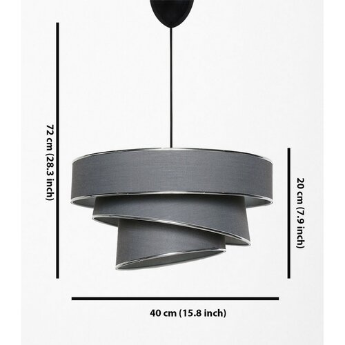 Závěsný lustr Couper - Anthracite, stříbrná