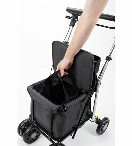 Cărucior de cumpărături Carlett Senior Comfort cu roți, 36 l, culoare rubin