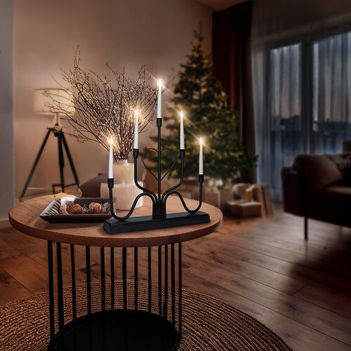 Sfeșnic metalic Solight LED , 5x LED, 40 cm, 2x AA