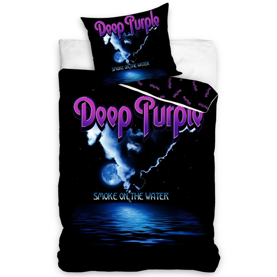 Poza Lenjerie de pat din bumbac Deep Purple Smoke onthe water, 140 x 200 cm, 70 x 90 cm