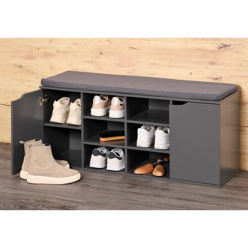 Kesper 15919 Szafka na buty z siedziskiem, szara,103 x 48 x 30,5 cm