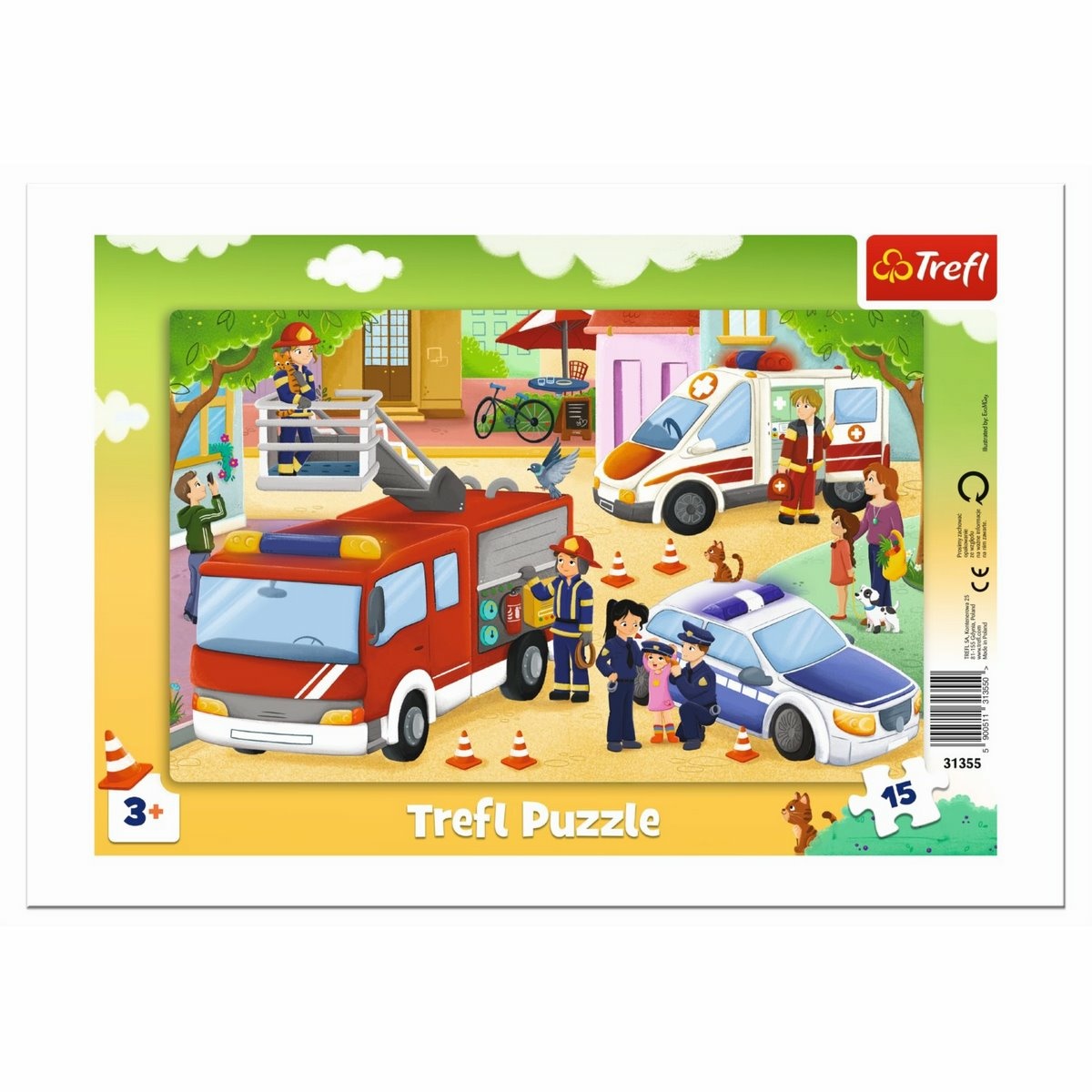 Trefl Puzzle Zásahová vozidla, 15 dílků