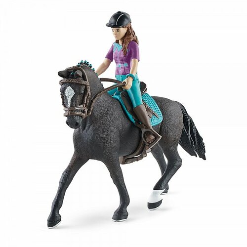 Schleich 42541 Rjavolaska Lisa s premišljivimisklepi na konju Storm