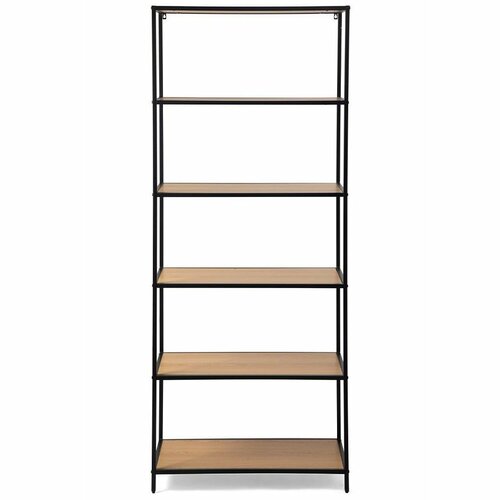 Kovový regál LOFTY Slim Classic Oak, 185 x 77 cm