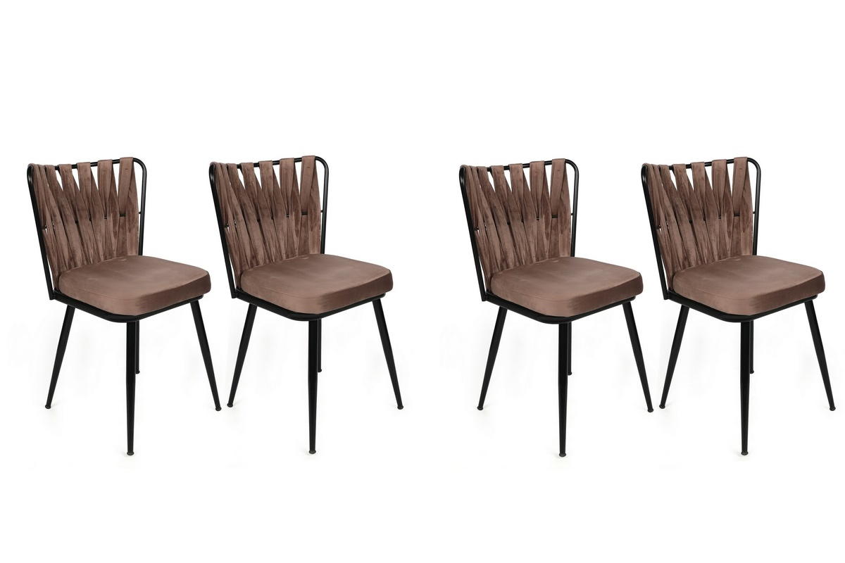 Set de scaune de sufragerie Kusakli Light Brown, 4buc., 4 buc