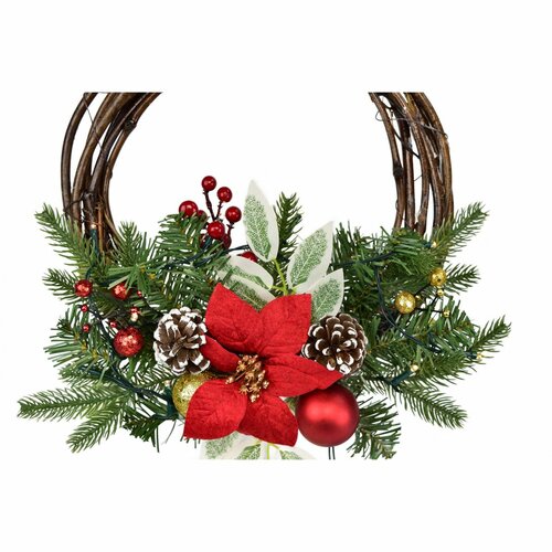 Firenze karácsonyi fonott koszorú, 30 cm, 10 LED