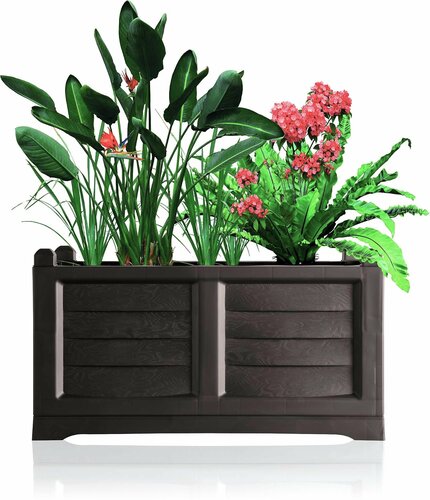 Bama Arredo Nagyméretű virágláda ültető betéttel antracit, 79 x 35 x 37 cm