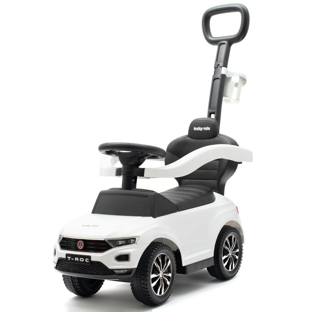 Baby Mix Detské odrážadlo s vodiacou tyčou Volkswagen T-ROC, biela