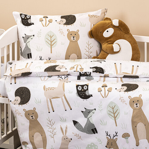 Lenjerie de pat din bumbac pentru copii 4Home Nordic Friends, 100 x 135 cm, 40 x 60  cm