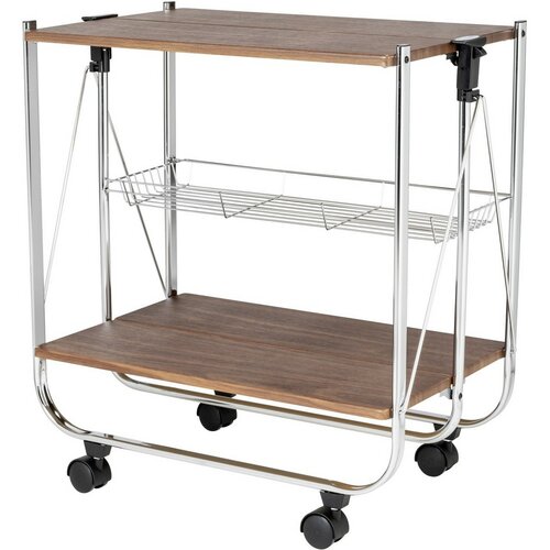 Wenko Skladací servírovací vozík Dinett orech, 70 x 40,6 x 68 cm