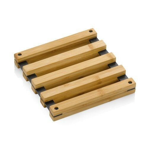 Kela Podložka Kiril, bambus, črna, 20 x 20 cm