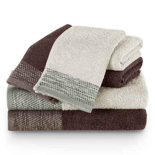 Restilo Sada ručníků a osušek Aria béžová/hnědá, 6 ks