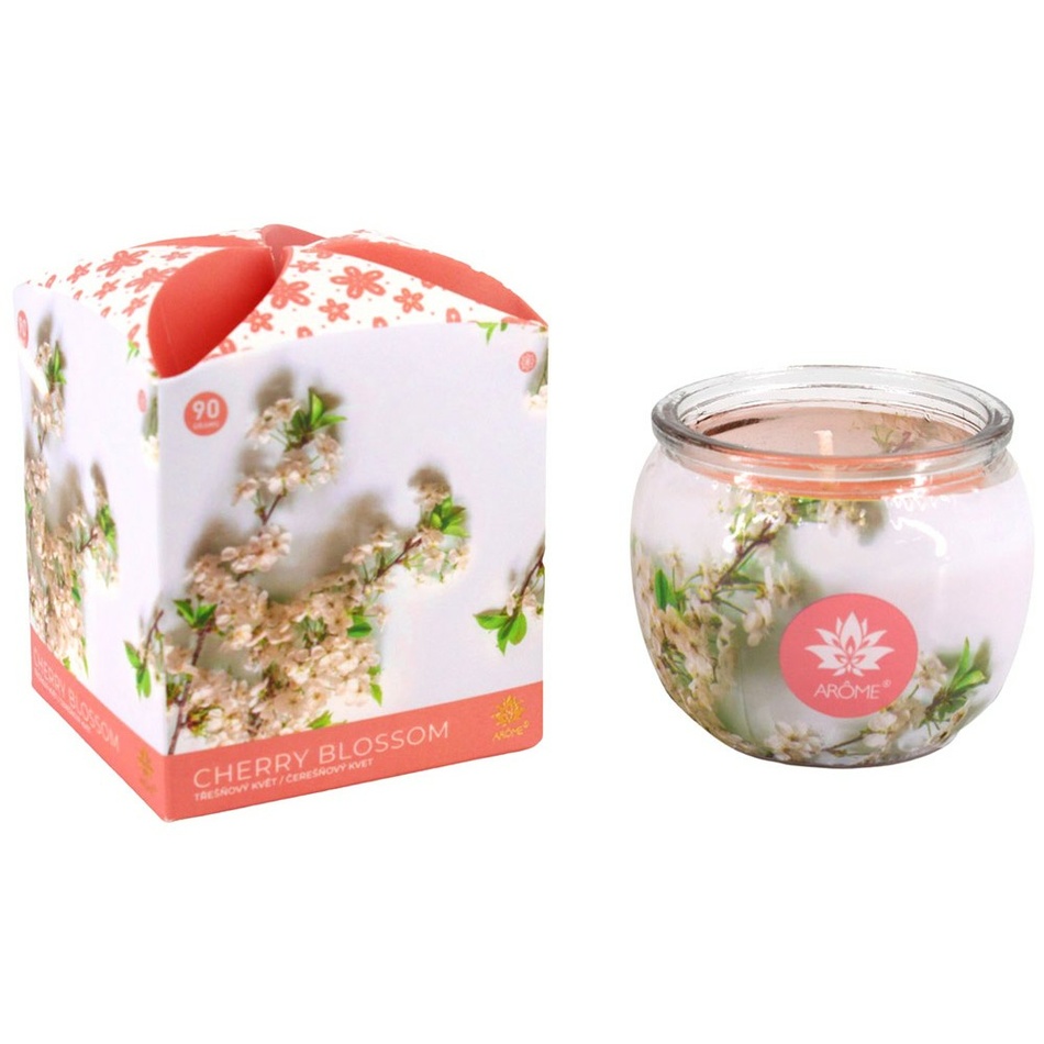 Lumânare parfumată în borcan Arome Chery Blossom, 90 g