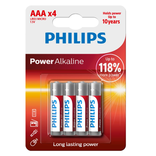 Philips Batéria AAA 1,5 V Power Alkaline, 4 ks