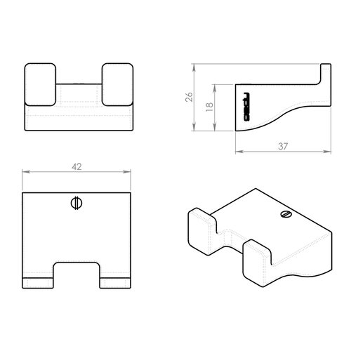 GEDY 5726 Podwójny wieszak Glamour,  srebrny