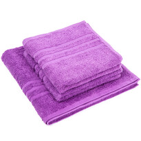 Sada uterákov a osušky Classic fialová, 2 ks 50 x 100 cm, 1 ks 70 x 140 cm