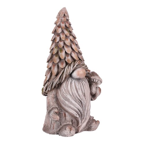 Decorațiune de grădină pitic Ciupercă, gri, 25 x19 x 49 cm